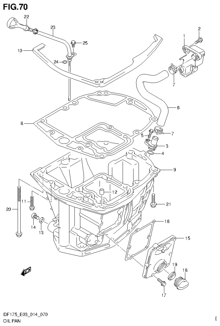 Suzuki DF175ZG OIL PAN parts diagram
